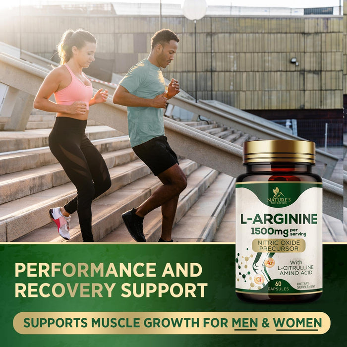 Nitric Oxide Formula with L-Arginine + Citrulline – 1000mg – 60 Capsules