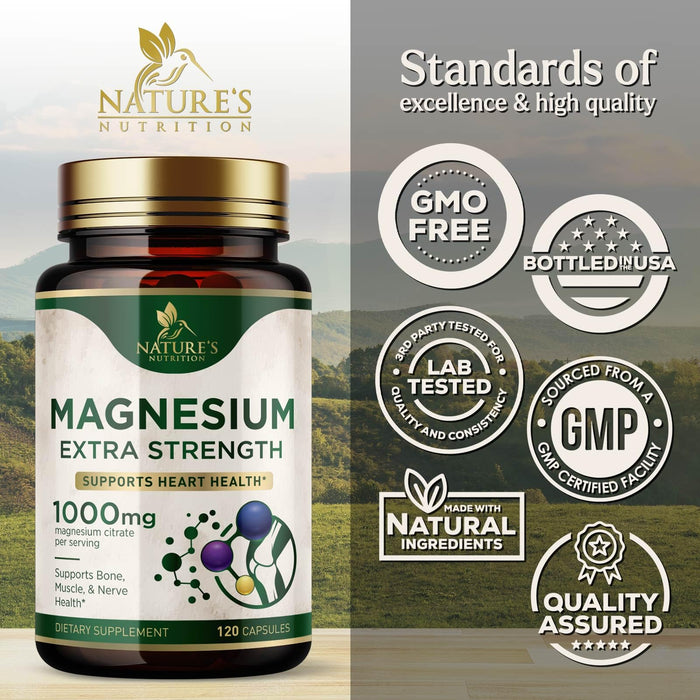 Magnesium (Citrate Oxide) 1000mg for Absorption – 120 Capsules