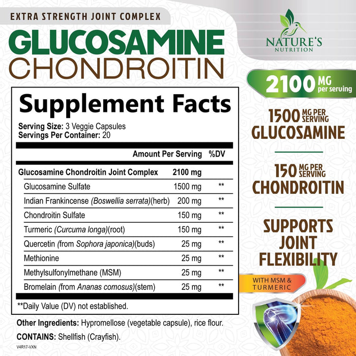 Glucosamine Chondroitin MSM 2100mg Complex – 60 Capsules