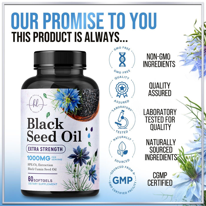 Black Seed Oil Softgels 1000mg – 60 Softgels
