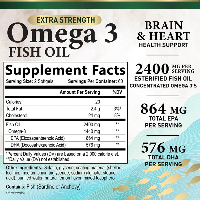 Omega-3 Fish Oil – 1200mg – 120 Softgels