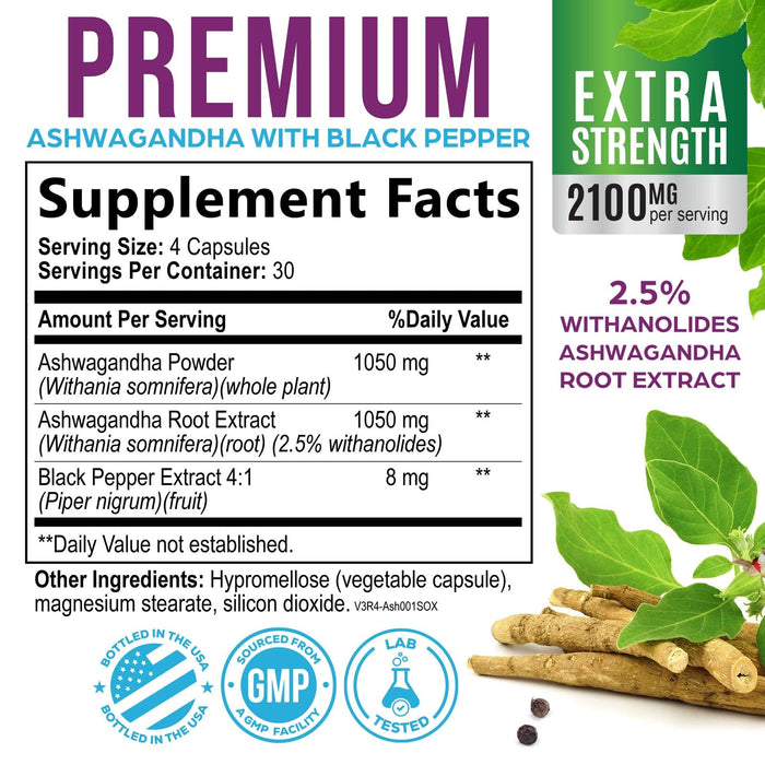 Ashwagandha 2100mg – 120 Capsules
