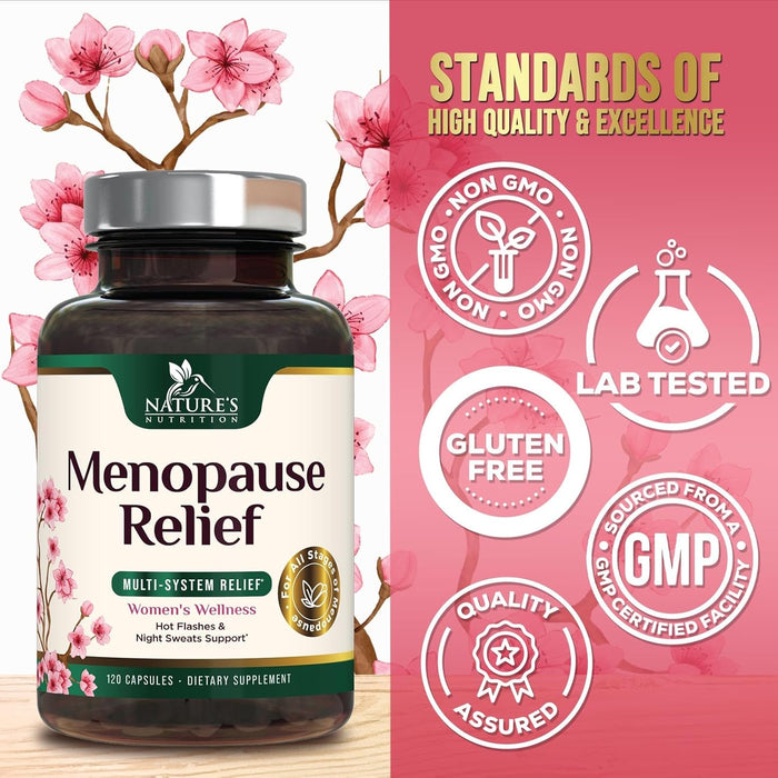 Menopause Probiotics for Women with Black Cohosh, Natural Menopause Relief Support, Menopause Supplements for Night Sweats, PH Balance, & Hot Flashes Support Probiotic Supplement