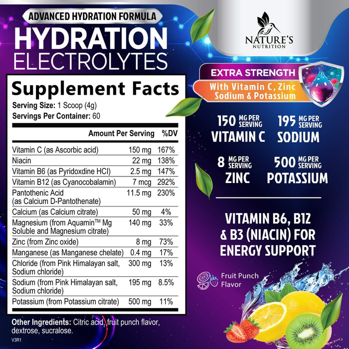 Hydration Replenisher Daily Electrolyte Drink Mix – 60 Servings