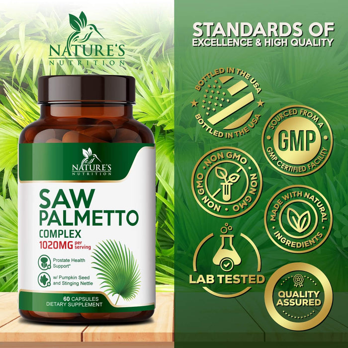Saw Palmetto for Men 1000MG Prostate Health – 60 Capsules