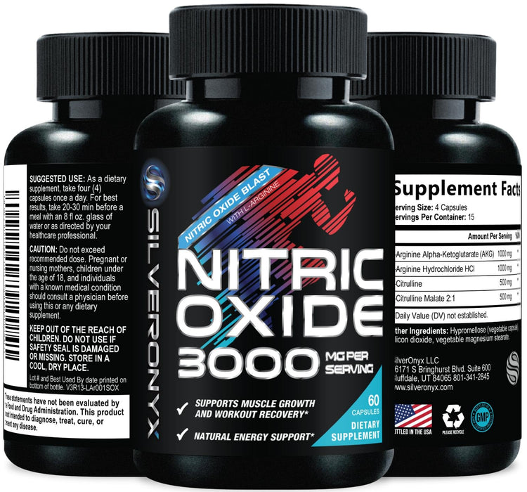 Nitric Oxide Formula with L-Arginine + Citrulline – 60 Capsules