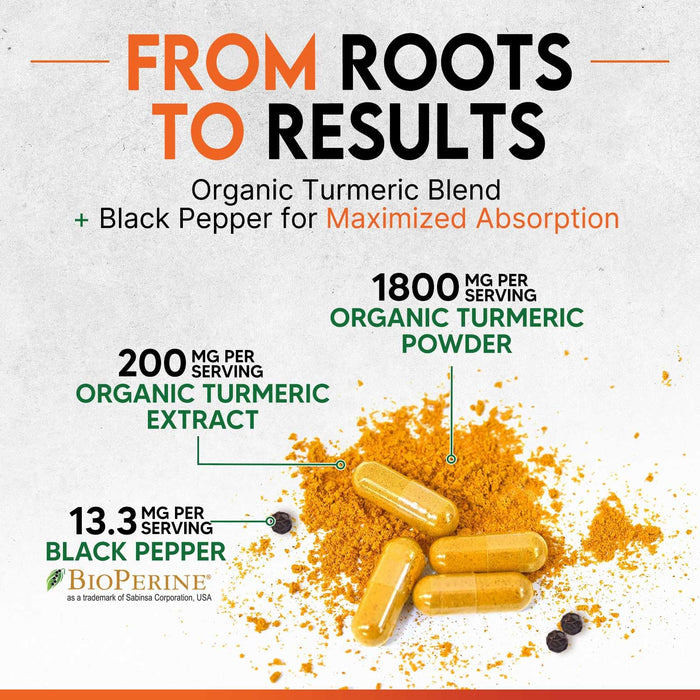 Turmeric Curcumin 2000mg with BioPerine + 95% Curcuminoids - 360 Capsules