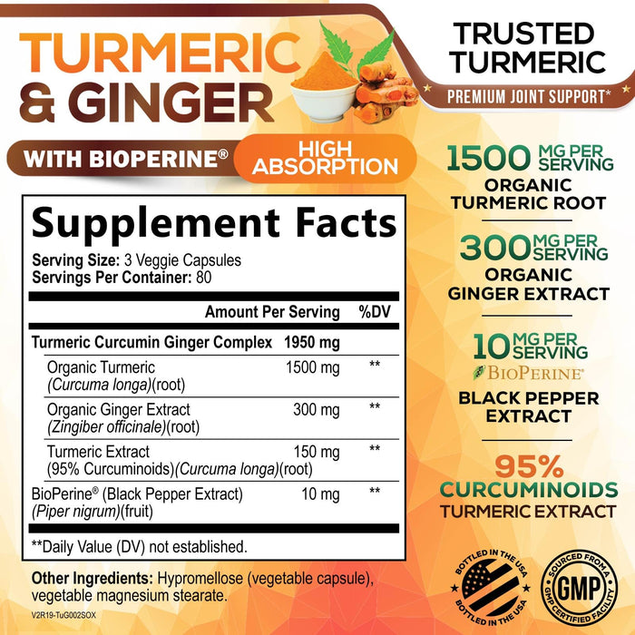 Turmeric Curcumin 1950mg – 240 Capsules