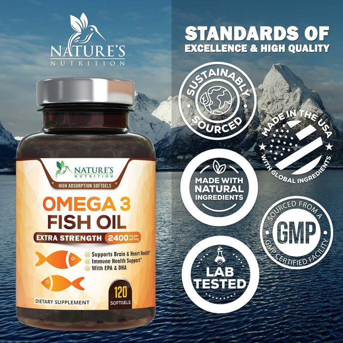 Omega-3 Fish Oil – 2400mg – 120 Softgels