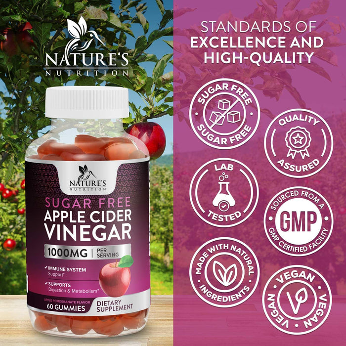 Apple Cider Vinegar Gummies for Weight Loss 1000mg – 60 Gummies