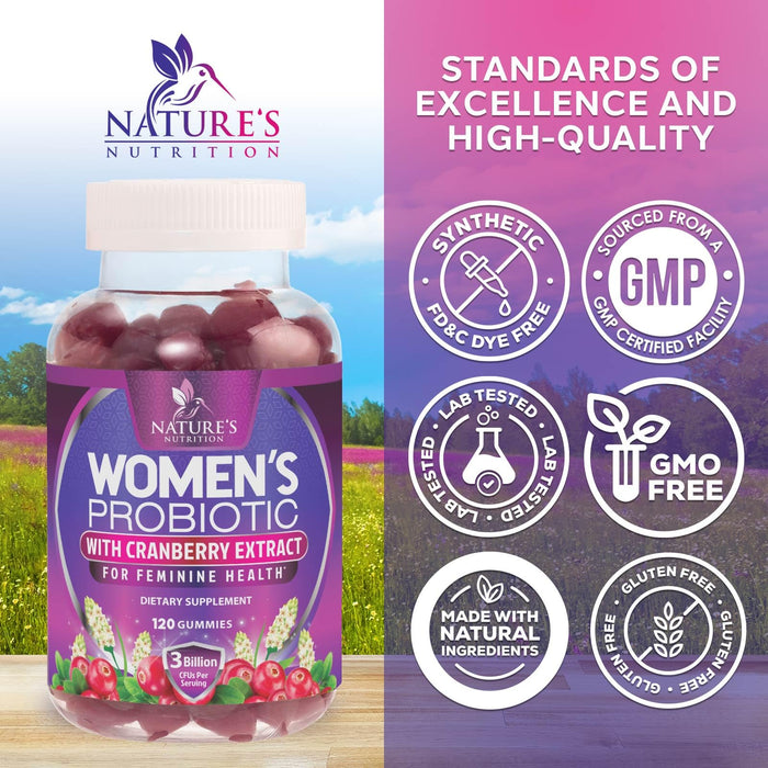 Probiotics for Women Gummies with Cranberry – 3 Billion CFU – 120 Gummies