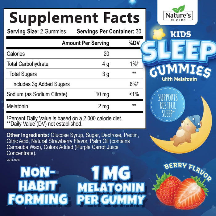 Kids Sleep Gummies 2mg – 60 Gummies