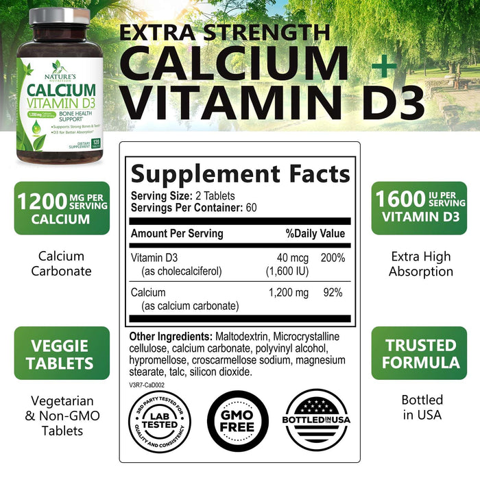 Calcium with Vitamin D – 1200mg – 120 Tablets