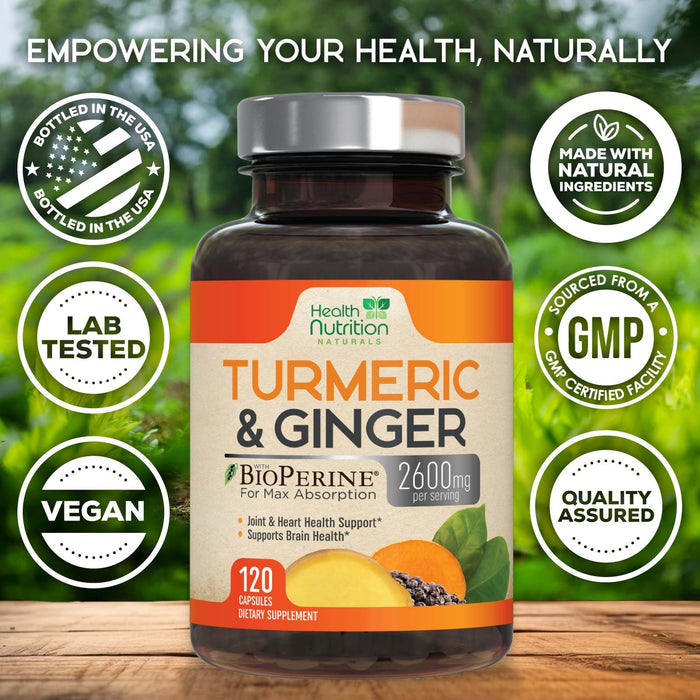 Turmeric Curcumin 2600mg – 120 Capsules