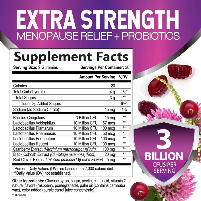 Menopause for Women – 3 Billion CFU – 60 Gummies