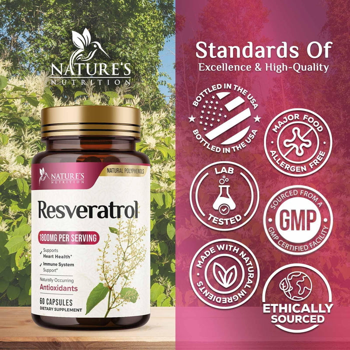 Resveratrol 1800mg – 60 Vegan Capsules