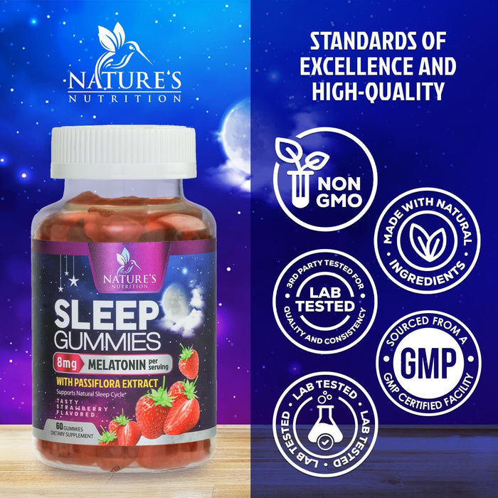 Melatonin Sleep Gummies – 8mg – 60 Count