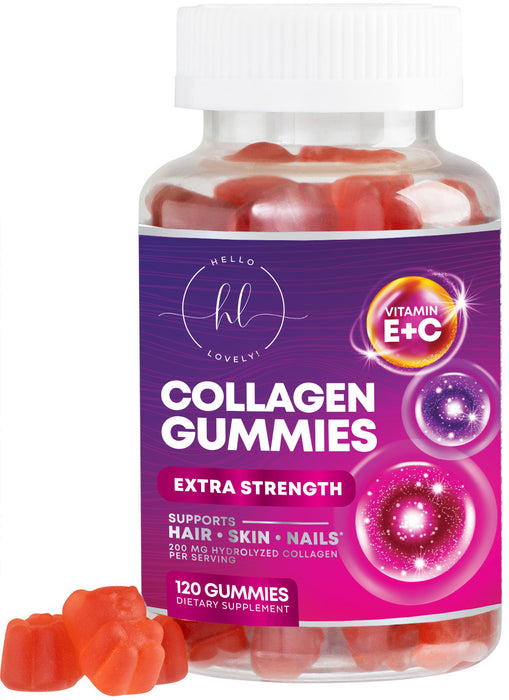 Collagen Peptides Gummies for Women & Men - Collagen Protein with Biotin, Extra Strength Hydrolyzed Collagen Peptides Gummy Supplement for Hair, Skin & Nails & Joint Support, Non-GMO