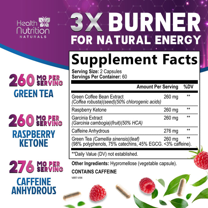 Green Tea Extract Pills - 98% Standardized EGCG 1300mg 3X Strength for Natural Energy - Supports Heart & Antioxidant Health Herbal & Immune Support Supplement Polyphenols & Catechins - 120 Capsules