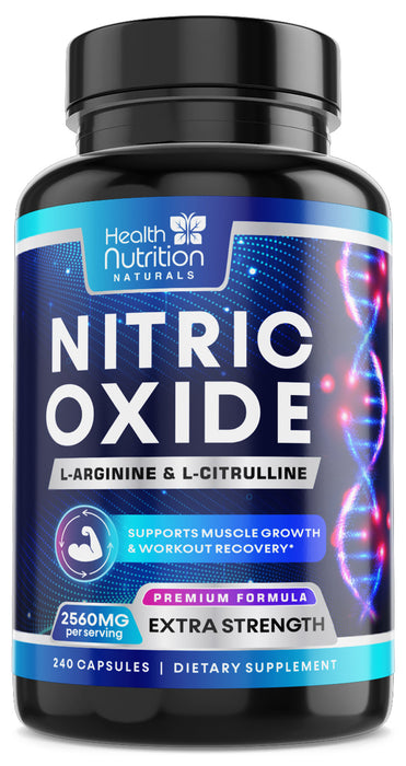 Health Nutrition Naturals HNN - Extra Strength Nitric Oxide Supplement L Arginine 3X Strength - Citrulline Malate, AAKG, Beta Alanine - Premium Muscle Support