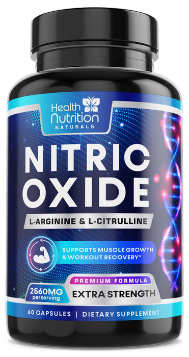 Health Nutrition Naturals HNN - Extra Strength Nitric Oxide Supplement L Arginine 3X Strength - Citrulline Malate, AAKG, Beta Alanine - Premium Muscle Support