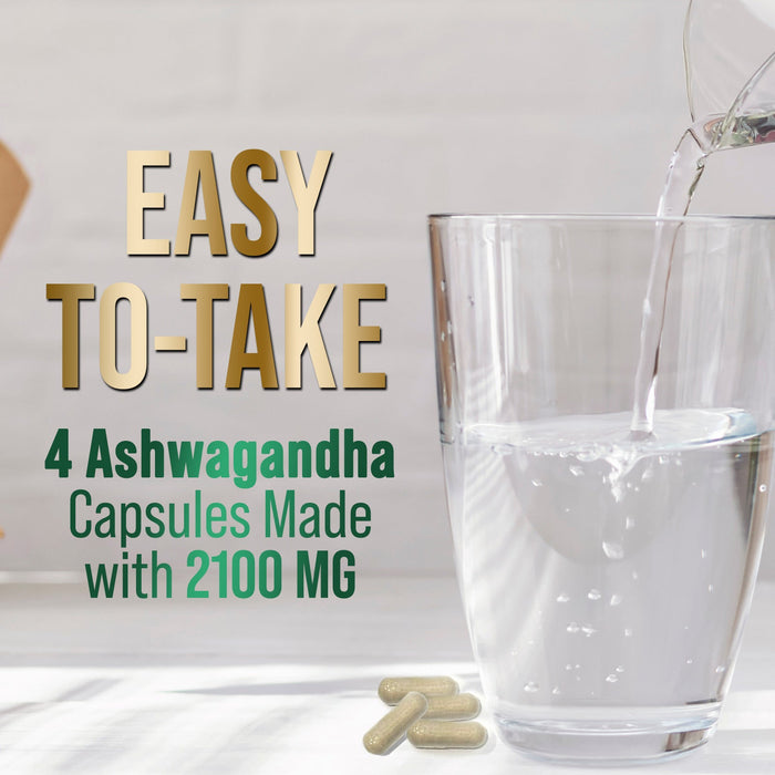 Organic Ashwagandha Capsules - Pure Organic Ashwagandha Powder & Root Extract Capsules - Extra Strength Stress Support Plus Thyroid Support Supplement - Vegan, Gluten Free, Non-GMO