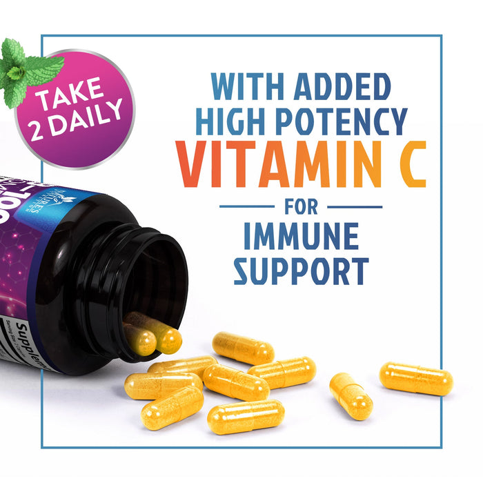 Vitamin B Complex with Vitamin C & Folic Acid - Dietary Supplement for Energy, Immune, & Brain Support - Nature's Super B Vitamin Complex for Women and Men, Made with Folate Capsules