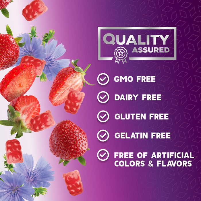 Fiber Gummies for Adults, Fiber 4g Gummy - Daily Prebiotic Supplement & Digestive Health Support, Supports Regularity & Natural Prebiotic Fiber Gummy, Plant Based Fiber, Strawberry Flavor - 60 Gummies