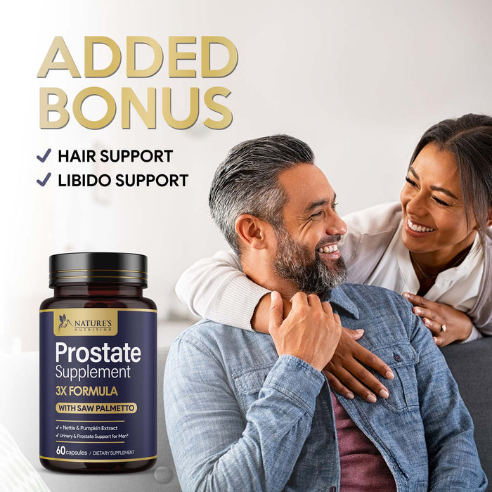 Prostate Support Supplement for Men's Health - Formula with Extra Strength Saw Palmetto, Beta Sitosterol, Lycopene - Supports Prostate & Urinary Health - Non-GMO, Gluten Free Supplement