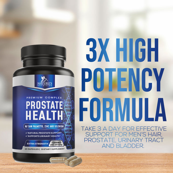 Prostate Support Supplement for Men's Health - Formula with Extra Strength Saw Palmetto, Beta Sitosterol, Lycopene - Supports Prostate & Urinary Health - Non-GMO, Gluten Free Supplement