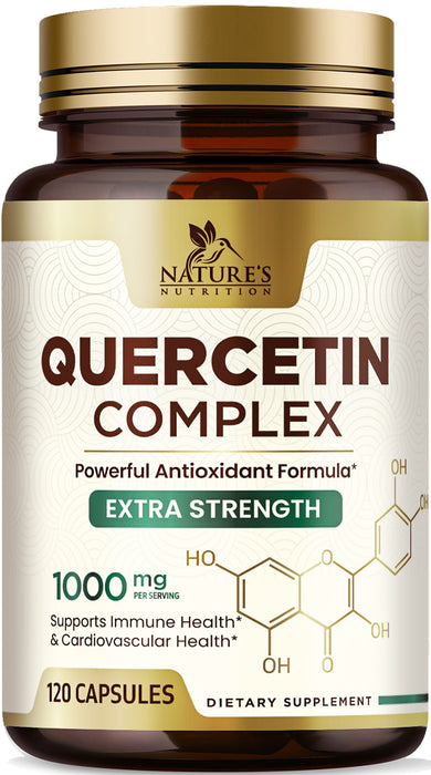 Quercetin 1000mg - Extra Strength Quercetin - Antioxidants & Bioflavonoids Support Immune & Respiratory Health - Nature's Dairy & Gluten Free, Non-GMO Quercetin Supplement