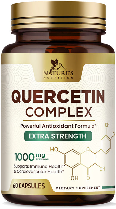 Quercetin 1000mg - Extra Strength Quercetin - Antioxidants & Bioflavonoids Support Immune & Respiratory Health - Nature's Dairy & Gluten Free, Non-GMO Quercetin Supplement