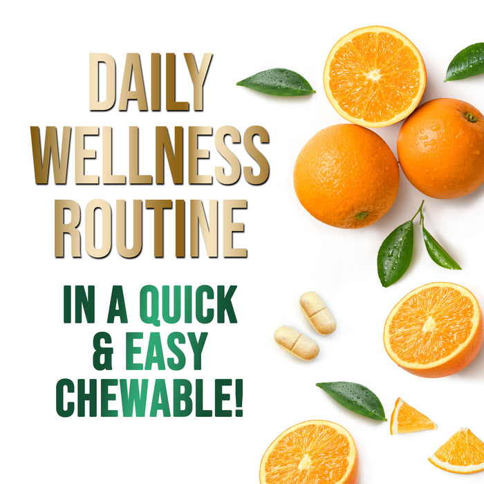 Chewable Vitamin C 1000 mg - Extra Strength Antioxidants for Powerful Immune Support with Vitamin C & Rose Hips - Potent Dietary Vitamin Supplement - Natural, Vegan, Gluten-Free, Non-GMO