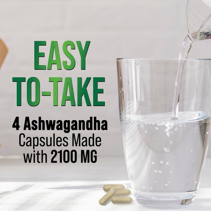 Organic Ashwagandha 1950 mg - Certified Organic Ashwagandha Supplements, Stress & Mood Support, Extra Strength Ashwaganda Capsules, Nature's Vegan Ashwaghanda, Non-GMO & Gluten Free