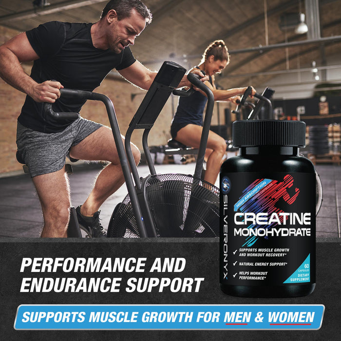 Creatine Monohydrate Capsules – Strength, Lean Muscle Growth Support, Natural Energy, Workout Performance, Endurance Support – 750mg per High Absorption Capsule - Gluten Free, Vegetarian