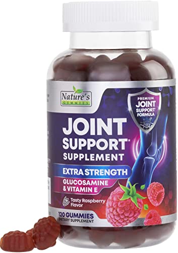 Joint Supplement Gummies - Extra Strength Glucosamine Joint Support Gummy - Nature's Joint Health & Flexibility for Back, Knees, Hands - Vitamin E for Immune Support for Women & Men