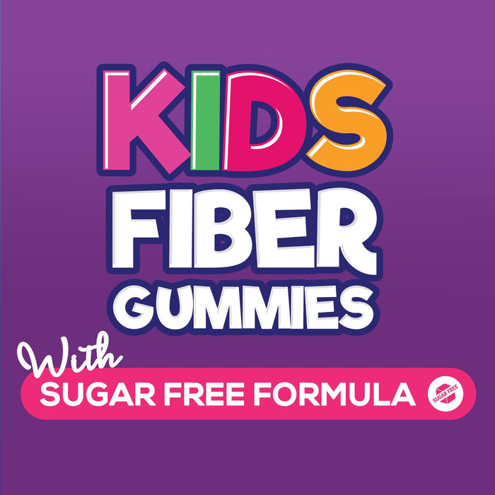 Kids Fiber Gummy Bears Supplement - Sugar Free Daily Prebiotic Fiber for Kids, Supports Regularity, Digestive Health & Immune Support - Nature's Plant Based Vitamins, Vegan, Berry Flavor - 60 Gummies