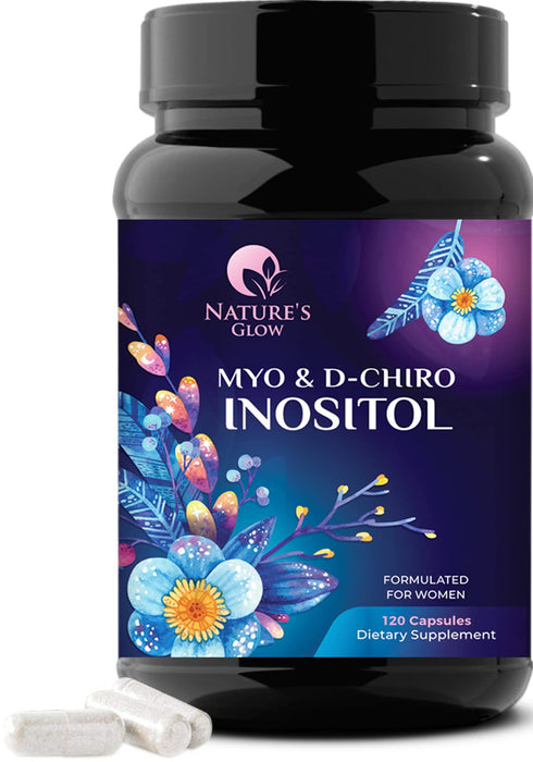 Nature's Glow Myo-Inositol & D-Chiro Inositol 40:1 Ratio - Hormone Balance & Ovarian Support for Women
