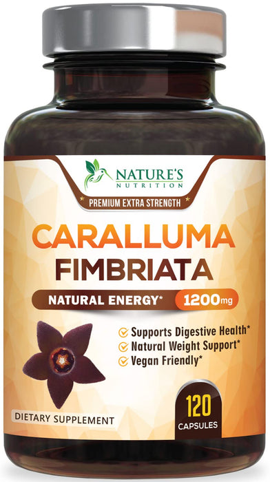 Pure Caralluma Fimbriata Extract Highly Concentrated 1200mg - Natural Endurance Support, Best Vegan Supplement for Men & Women, Non-GMO