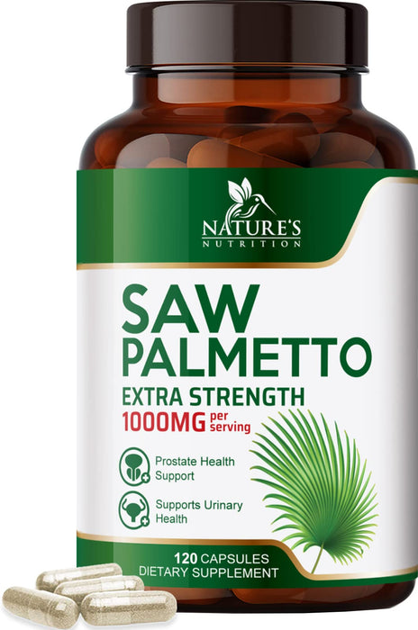 Saw Palmetto for Men - 1000 MG Saw Palmetto Extract - Essential Nutrients from Non-GMO Saw Palmetto Berries, Supplements for Men & Women