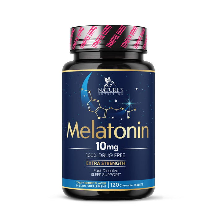 Melatonin 10mg Tablets Extra Strength - Sugar Free Sleep Support for Adults - Berry Flavored Dietary Supplement for Restful Sleep Support, Non-GMO - Fast-Dissolve Melatonin Tablets - 120 Tablets