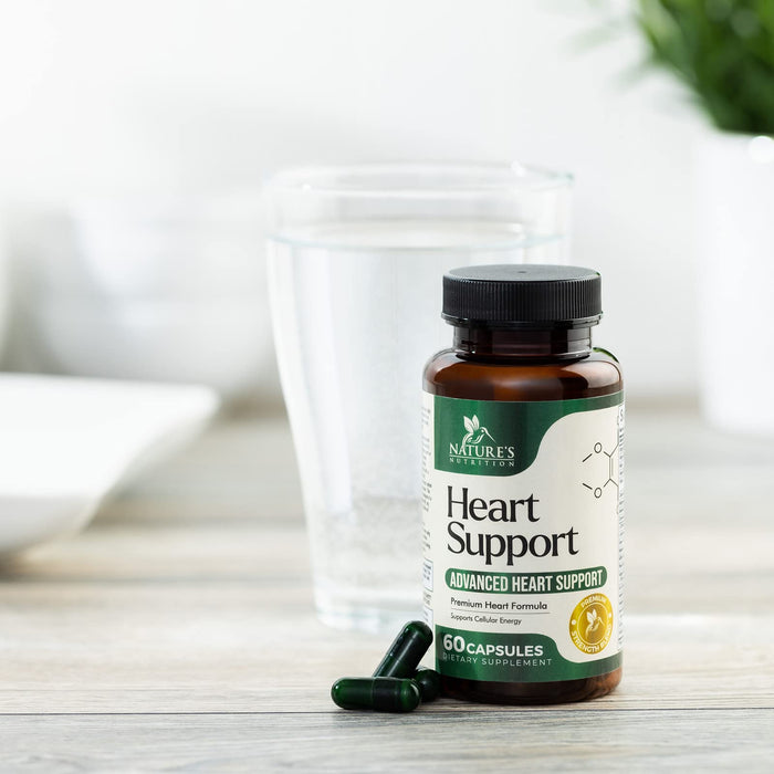 Heart Supplements 1650mg for Heart Health Support with CoQ10, L-Arginine, Magnesium, Hawthorn - 22 Natural Heart Vitamins & Extracts to Support Nitric Oxide & Energy Production, and More - 60 Capsules