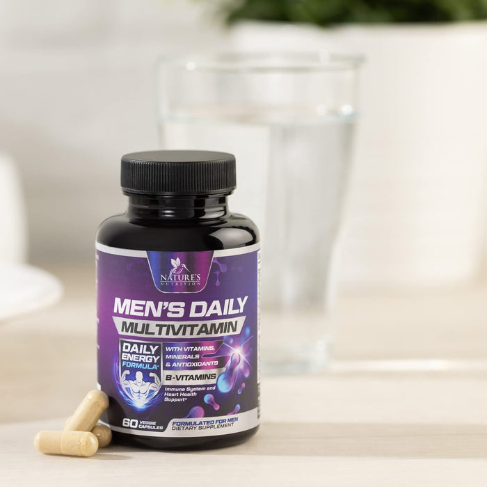 Men’s Multivitamin Supplement - Daily Mens Multivitamins Supplement for Health Support, Multivitamin for Men with Vitamins A, C, D, E & B12, Zinc, Calcium, Magnesium & More - Multi Vitamin