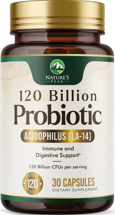 Probiotics for Digestive Health - 120 Billion CFU Guaranteed with Diverse Strains for Women's Vaginal & Urinary Health & Daily Immune Support, Nature's Acidophilus Probiotic Supplement
