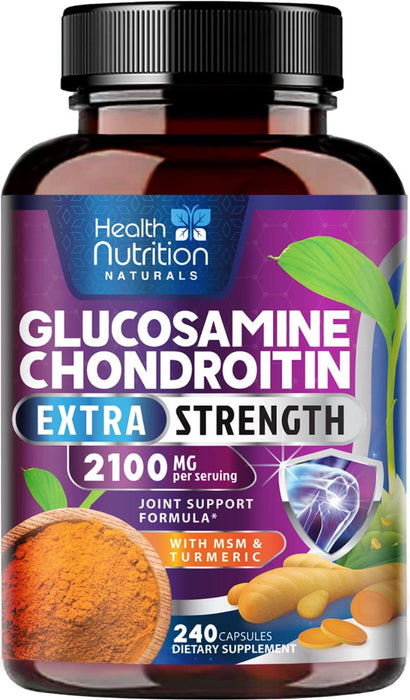 Glucosamine Chondroitin Supplements MSM Turmeric Boswellia - Joint Support Supplement for Joint Health, Joint Mobility - Glucosamine Sulfate Mobility Formula - Gluten Free and Non-GMO