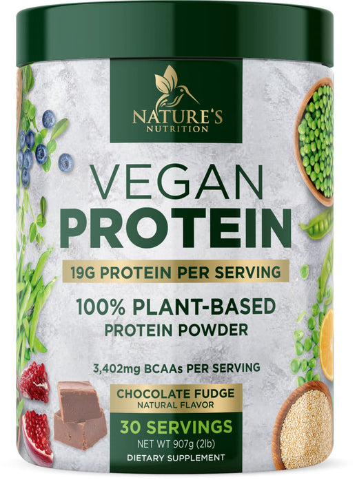 Premium Vegan Protein Powder, Creamy Chocolate Fudge - 19g & 100% Plant Based Protein & Fast Absorbing Premier Isolate for Smoothies & Shakes - Non Dairy, Non Whey, Soy & Gluten Free - 30 Servings
