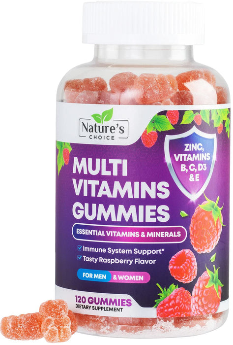 Multivitamin Gummies - Nature's Daily Gummy Multivitamins for Adults, Women & Men with Vitamins A, C, E, B6, B12, and Minerals - Natural Multi Vitamin Supplement, Non-GMO, Berry Flavor - 120 Gummies