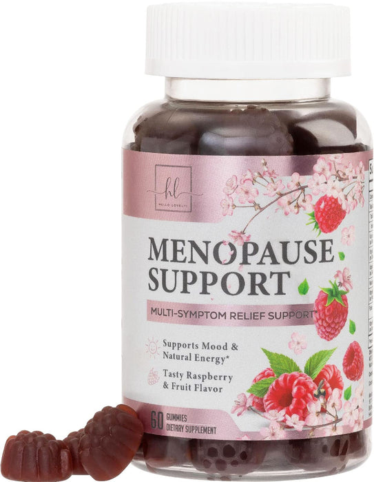 Menopause Supplements for Women - Menopause Relief Gummies, Natural Hot Flash and Night Sweats Support - Energy and Mood Support Supplement, Tasty Raspberry Pomegranate Flavored Gummies