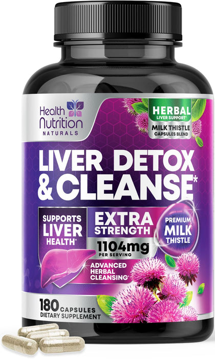 Gentle Liver Cleanse Detox & Repair Formula - Herbal Liver Support Supplement: Milk Thistle with Silymarin, Artichoke Extract, Dandelion, Beet, Chicory Root, & Turmeric for Liver Health