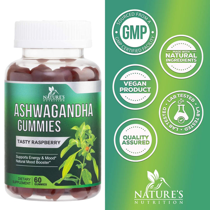Ashwagandha Gummies for Women & Men - 3000mg Equivalent, Best Ashwagandha Supplement for Natural Stress Support, Energy & Immune Support, Vegan Ashwa Root Extract Supplements Calm Gummy - 60 Count